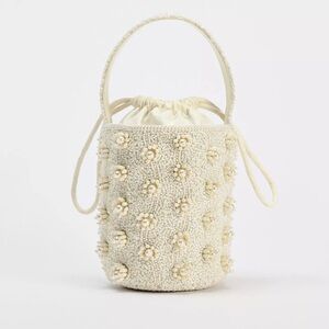 Zara Cream Mini Bag with Crochet Design